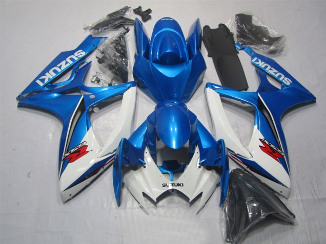 Affordable 2006-2007 Blue White Suzuki GSXR600 Motorbike Fairing Kits UK Affordable 2006-2007 Blue White Suzuki GSXR600 Motorbike Fairing Kits UK