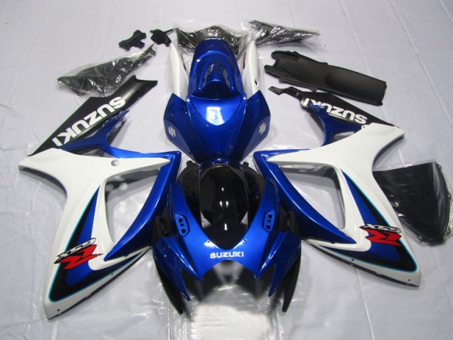 Affordable 2006-2007 Blue White Suzuki GSXR600 Motorcycle Fairings Kits UK Affordable 2006-2007 Blue White Suzuki GSXR600 Motorcycle Fairings Kits UK