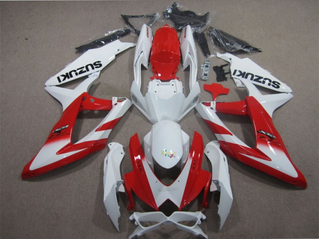 Affordable 2008-2010 White Red Suzuki GSXR600 Motorcyle Fairings UK Affordable 2008-2010 White Red Suzuki GSXR600 Motorcyle Fairings UK