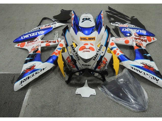 Affordable 2008-2010 White Blue Dark Dog Suzuki GSXR600 Bike Fairings UK Affordable 2008-2010 White Blue Dark Dog Suzuki GSXR600 Bike Fairings UK