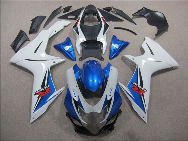 Affordable 2011-2021 White Blue Suzuki GSXR600 Motorbike Fairing Kits UK Affordable 2011-2021 White Blue Suzuki GSXR600 Motorbike Fairing Kits UK