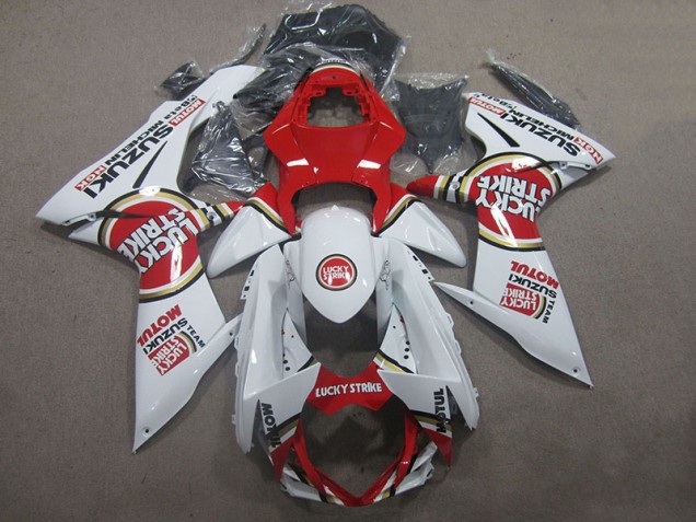 Affordable 2011-2021 White Lucky Strike Red Motul Suzuki GSXR600 Motorcycle Fairings Kits UK Affordable 2011-2021 White Lucky Strike Red Motul Suzuki GSXR600 Motorcycle Fairings Kits UK