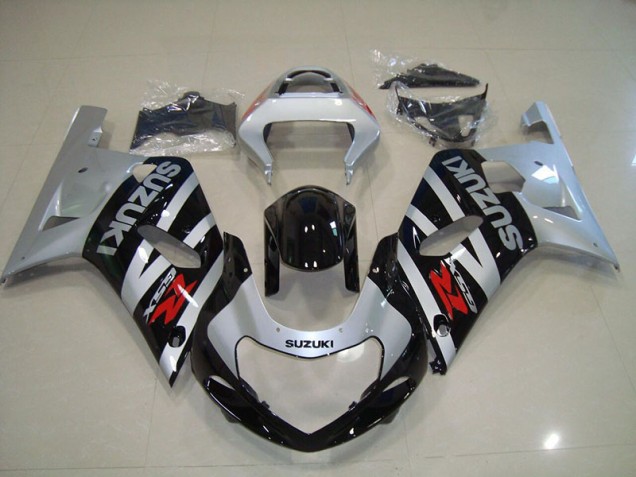 Affordable 2001-2003 Black Silver Suzuki GSXR750 Replacement Motorcycle Fairings UK Affordable 2001-2003 Black Silver Suzuki GSXR750 Replacement Motorcycle Fairings UK