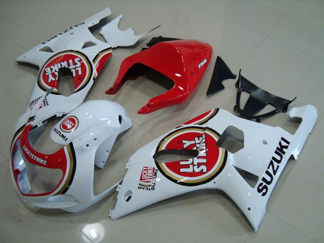 Affordable 2001-2003 Red White Lucky Strike Suzuki GSXR750 Motorcyle Fairings UK Affordable 2001-2003 Red White Lucky Strike Suzuki GSXR750 Motorcyle Fairings UK