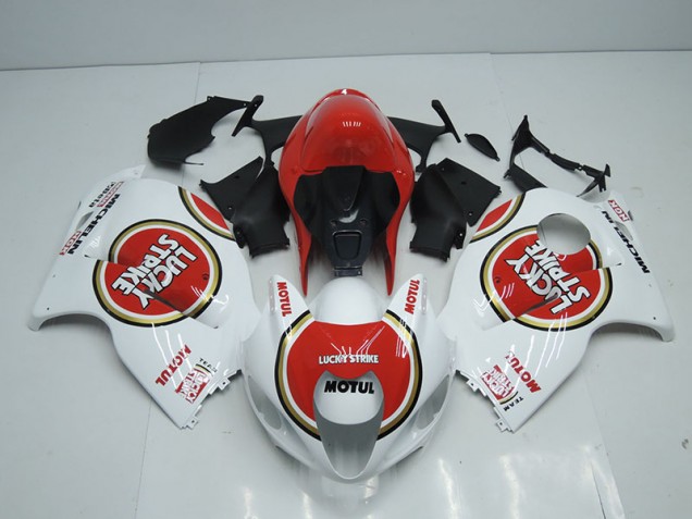 Affordable 1996-2007 White Red Lucky Strike Motul Suzuki GSXR1300 Hayabusa Replacement Motorcycle Fairings UK Affordable 1996-2007 White Red Lucky Strike Motul Suzuki GSXR1300 Hayabusa Replacement Motorcycle Fairings UK