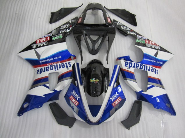 Affordable 2000-2001 Black White Blue Santander Yamaha YZF R1 Replacement Fairings UK
