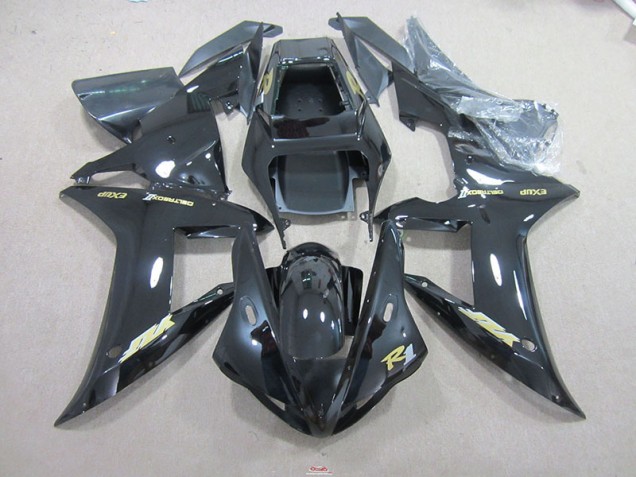 Affordable 2002-2003 Black Gold Decal Yamaha YZF R1 Motorcyle Fairings UK