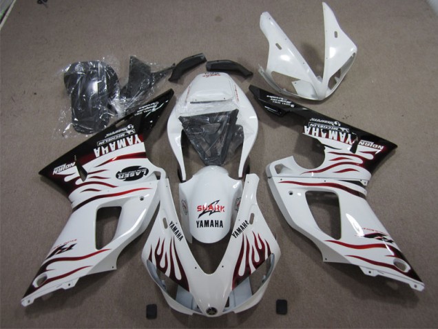 Affordable 2009-2011 White Black Red Shark Yamaha YZF R1 Bike Fairing Kit UK