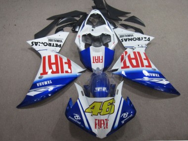 Affordable 2009-2011 Blue White Fiat 46 Yamaha YZF R1 Motorcyle Fairings UK