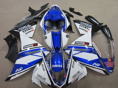Affordable 2012-2014 Blue White Yamaha YZF R1 Motorbike Fairing UK