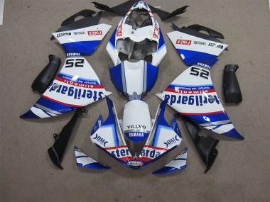 Affordable 2012-2014 White Blue Volvo Sterilgarda 25 Yamaha YZF R1 Motorcycle Fairings Kit UK
