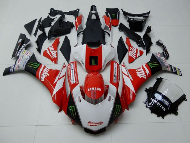 Affordable 2015-2019 Red White Monster Yamaha YZF R1 Moto Fairings UK Affordable 2015-2019 Red White Monster Yamaha YZF R1 Moto Fairings UK