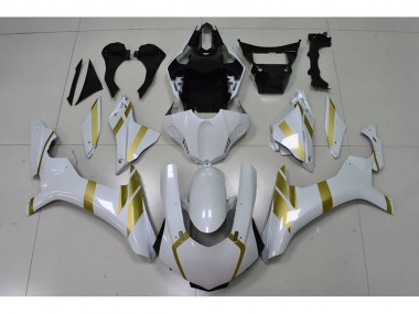 Affordable 2015-2019 White with Gold Decal Yamaha YZF R1 Motor Fairings UK