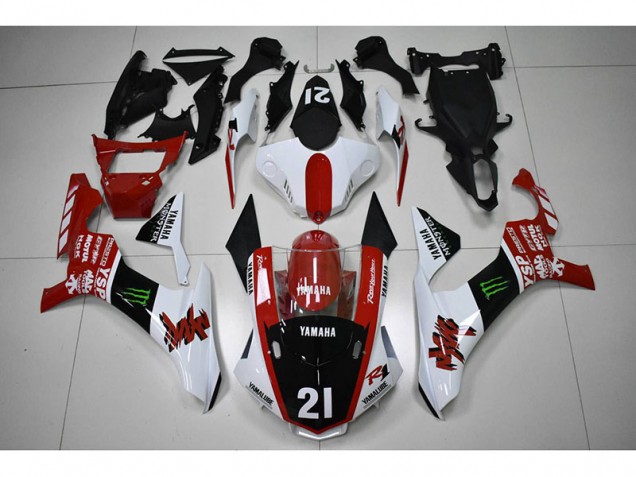 Affordable 2015-2019 Red Black 21 Yamaha YZF R1 Motorcycle Fairings Kit UK
