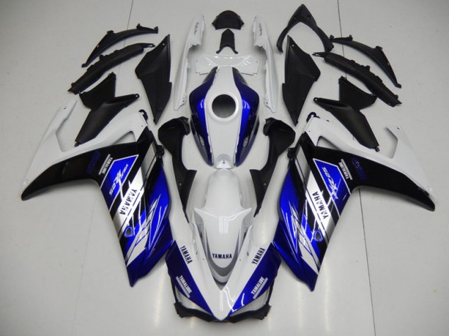 Affordable 2015-2022 Blue White Yamaha YZF R3 Motorcycle Fairing UK