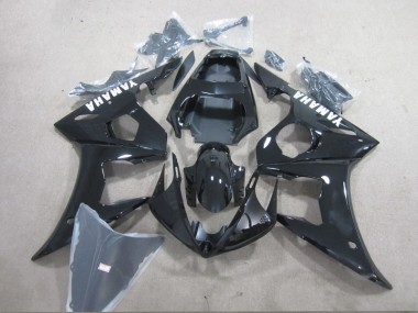 Affordable 2003-2005 Black White Decal Yamaha YZF R6 Motorcycle Fairings Kit UK