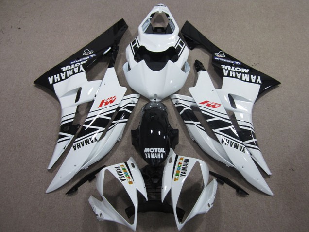 Affordable 2006-2007 Black White Motul Yamaha YZF R6 Bike Fairings UK