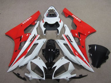 Affordable 2006-2007 White Black Red Yamaha YZF R6 Replacement Motorcycle Fairings UK